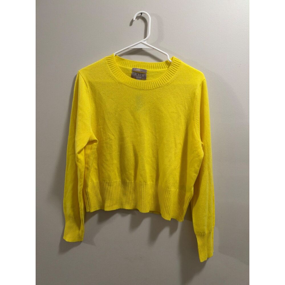 NEW J Crew Women's 100% Cashmere Shrunken Crop Fit Crewneck Sweater Size L BG654